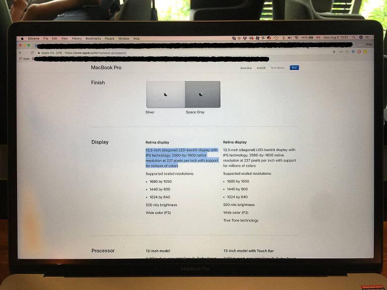 Macbook Pro Screen Discoloration/Spots (15" 2017 Touch Bar)