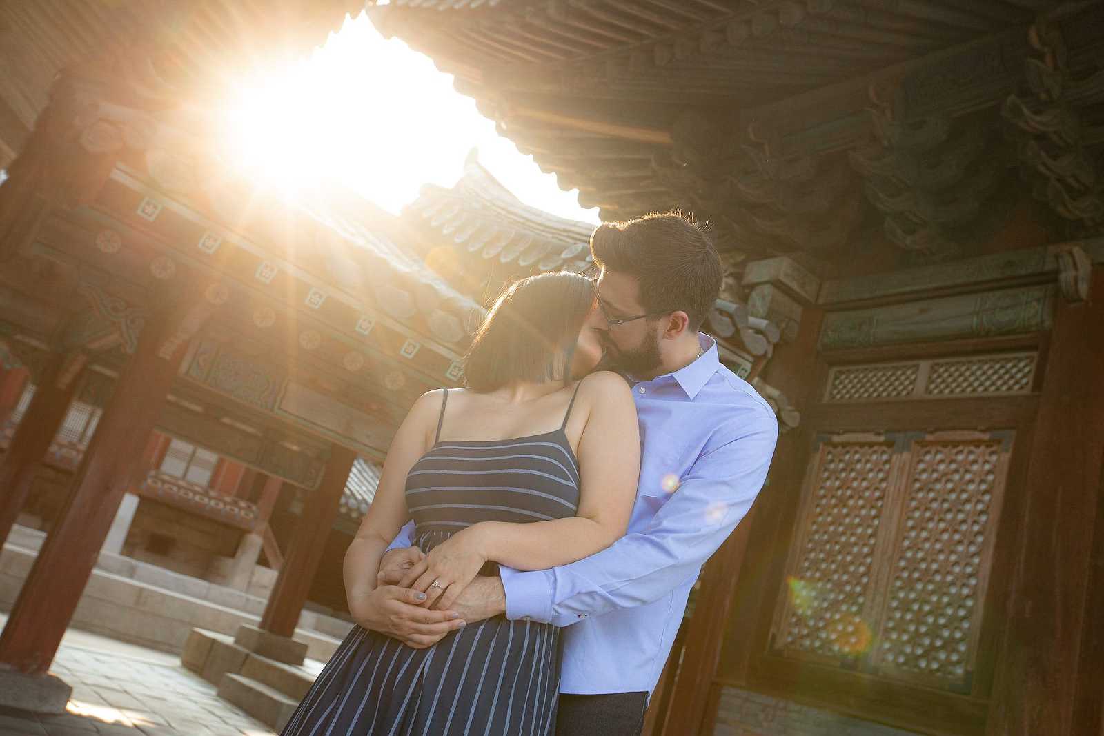 Korean Temple Engagement Photographer
