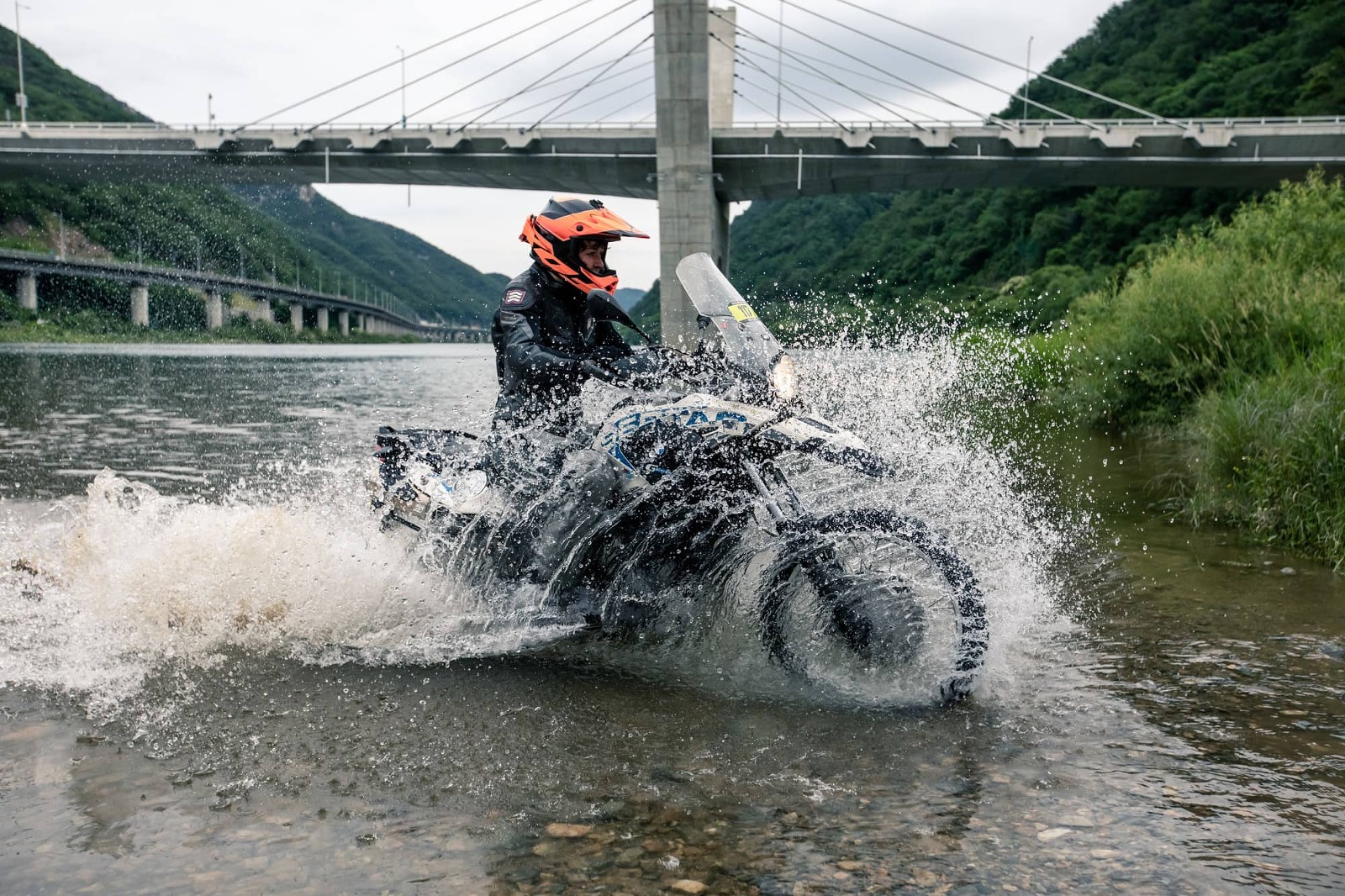 BMW Motorcycle Crossing River